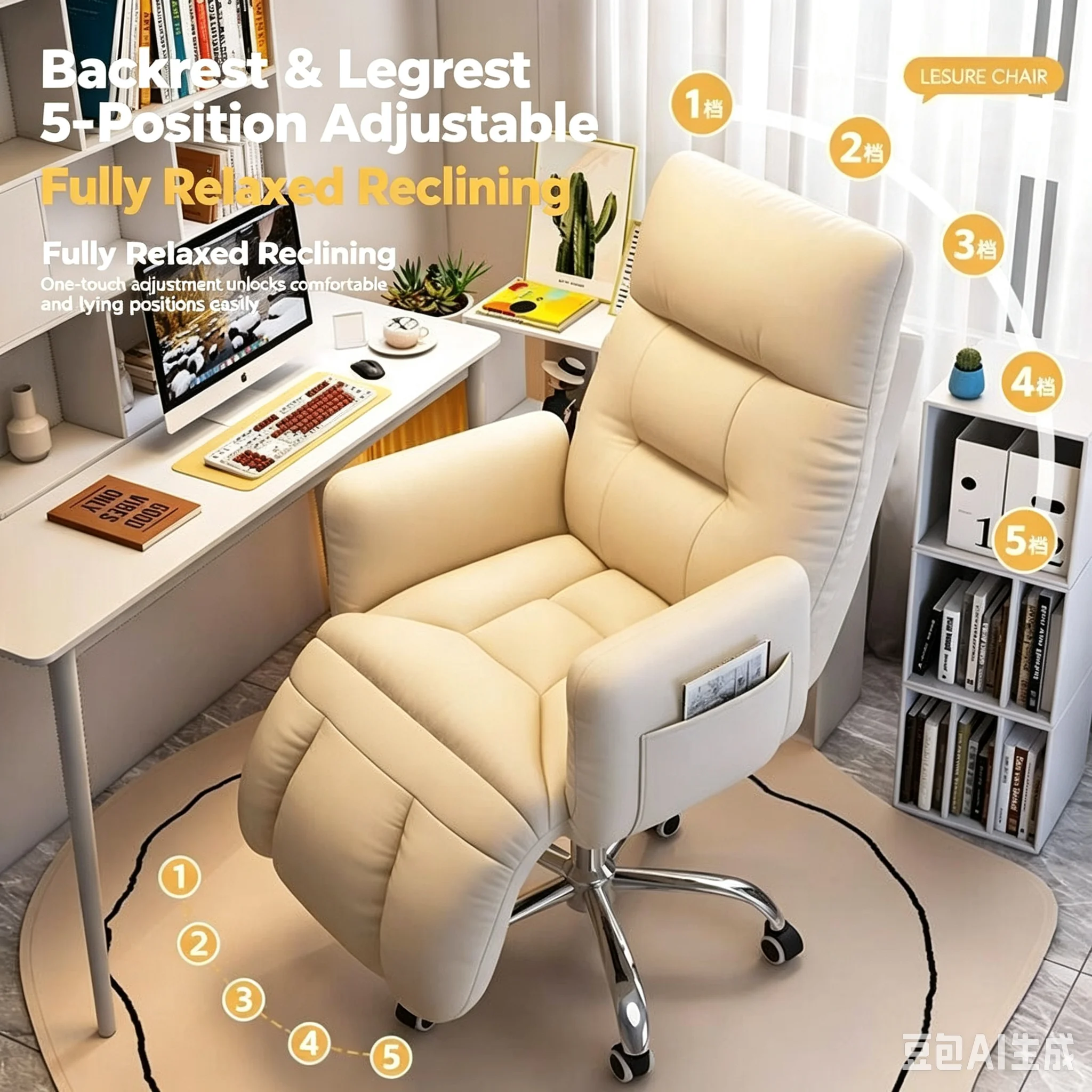 5 Gear Adjustable Recliner Off - Office Tech Gear ulasan dan harga